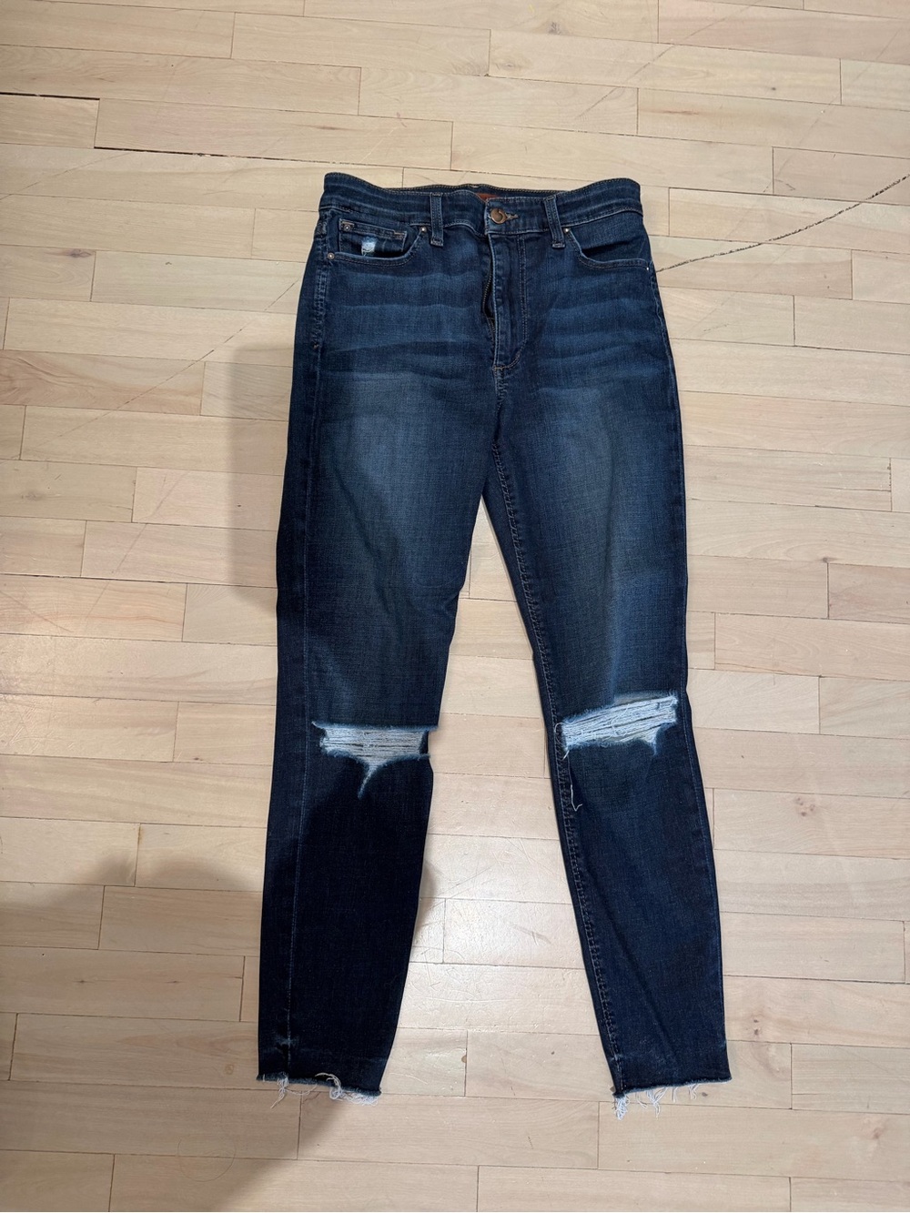 Joe's Jeans Dark Blue Distressed Ankle Skinny Jeans